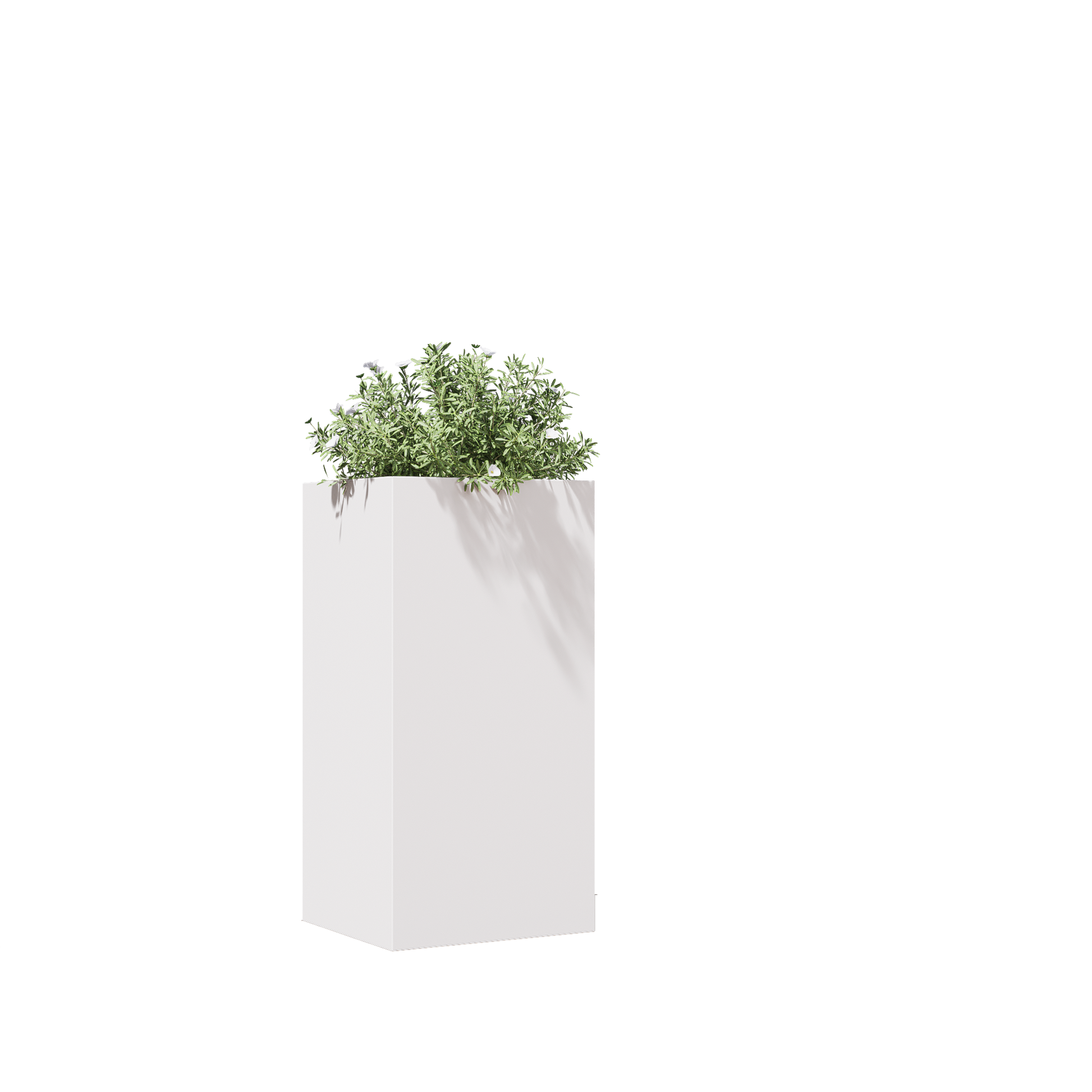 Deyu Tall Modern Metal Planter Box – White Rectangular Outdoor/Indoor Flower Pot
