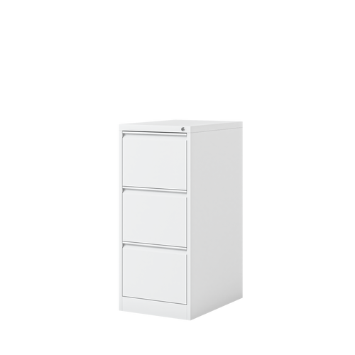Deyu 3-Drawer Metal Filing Cabinet with Lock – White Steel Vertical File Organizer