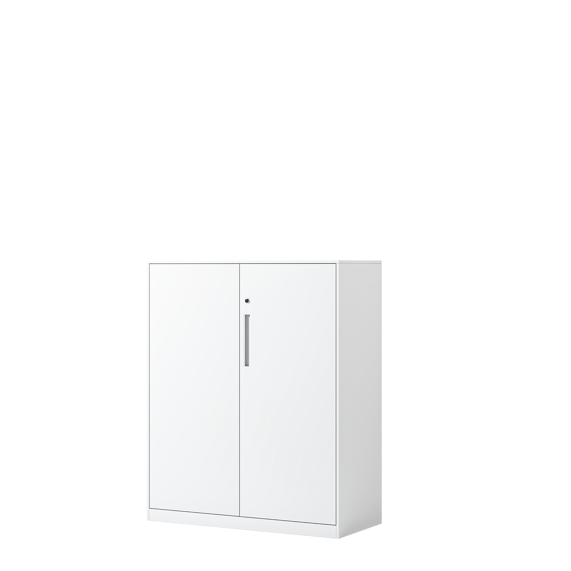 Deyu 2-Door Low Metal Storage Cabinet with Lock – White Steel Office Organizer