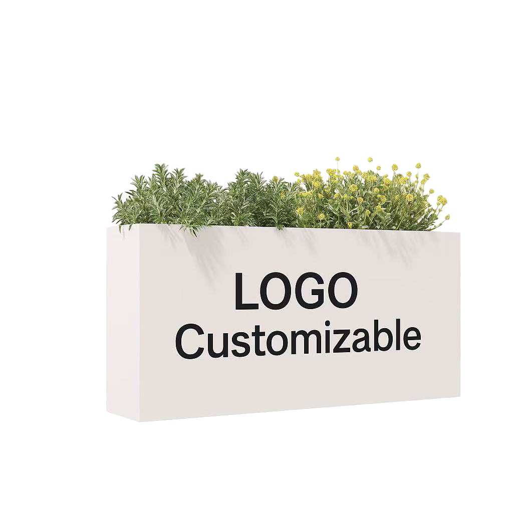 Deyu Customizable Dual-Planter Metal Flower Box – Rectangular Outdoor/Indoor Planter with Logo Option
