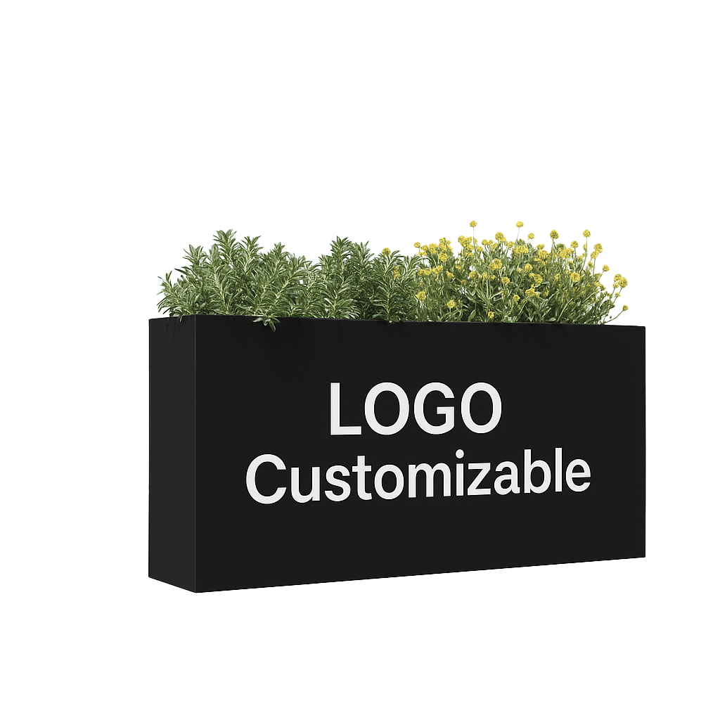 Deyu Customizable Dual-Planter Metal Flower Box – Rectangular Outdoor/Indoor Planter with Logo Option