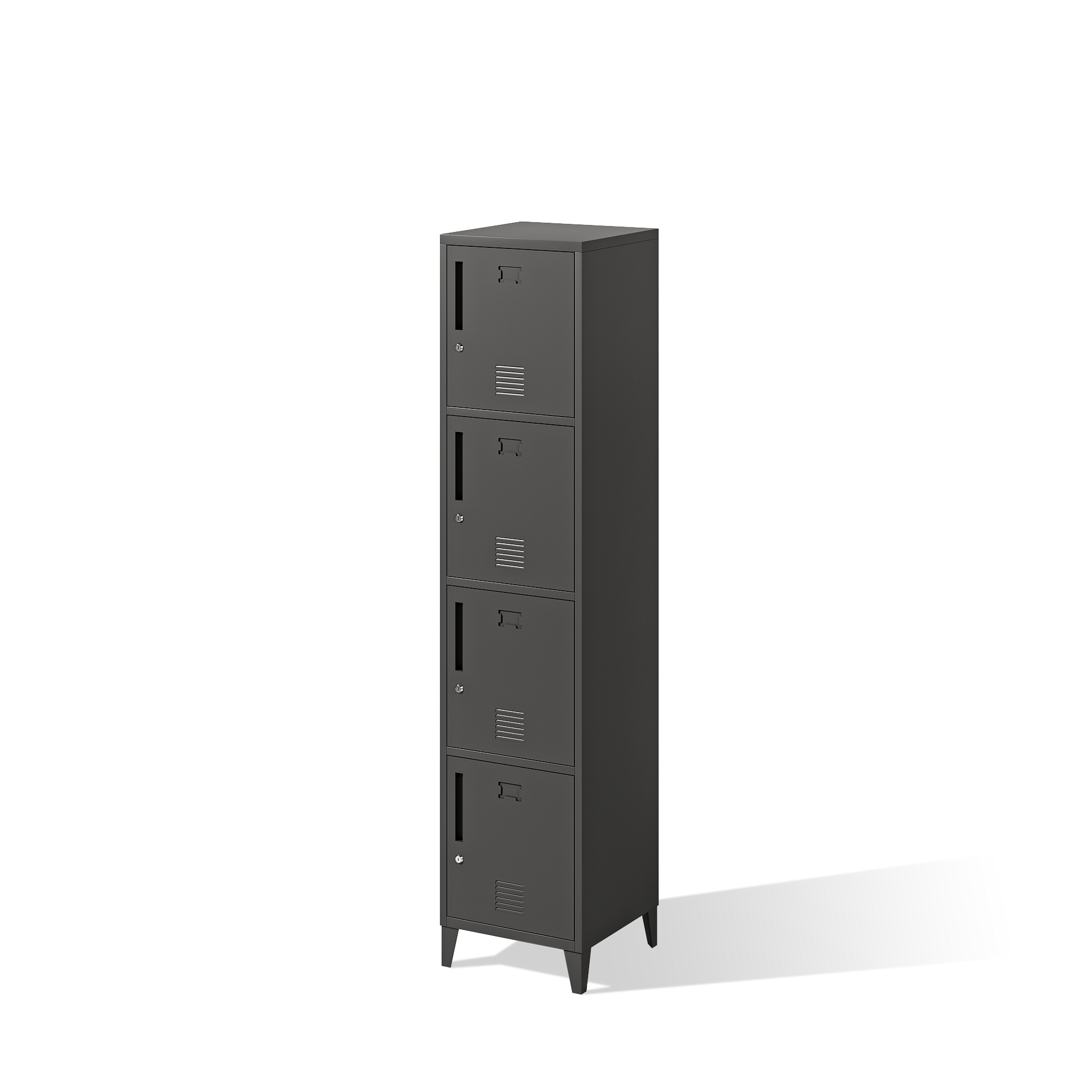 Deyu Modern Vertical 4-Door Metal Locker Cabinet – Slim White Storage Unit