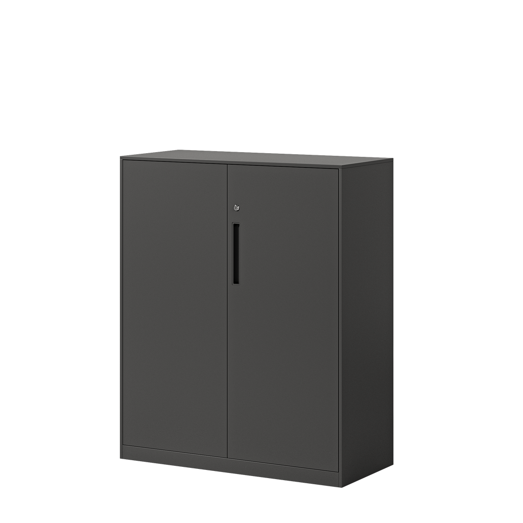 Deyu 2-Door Low Metal Storage Cabinet with Lock – White Steel Office Organizer
