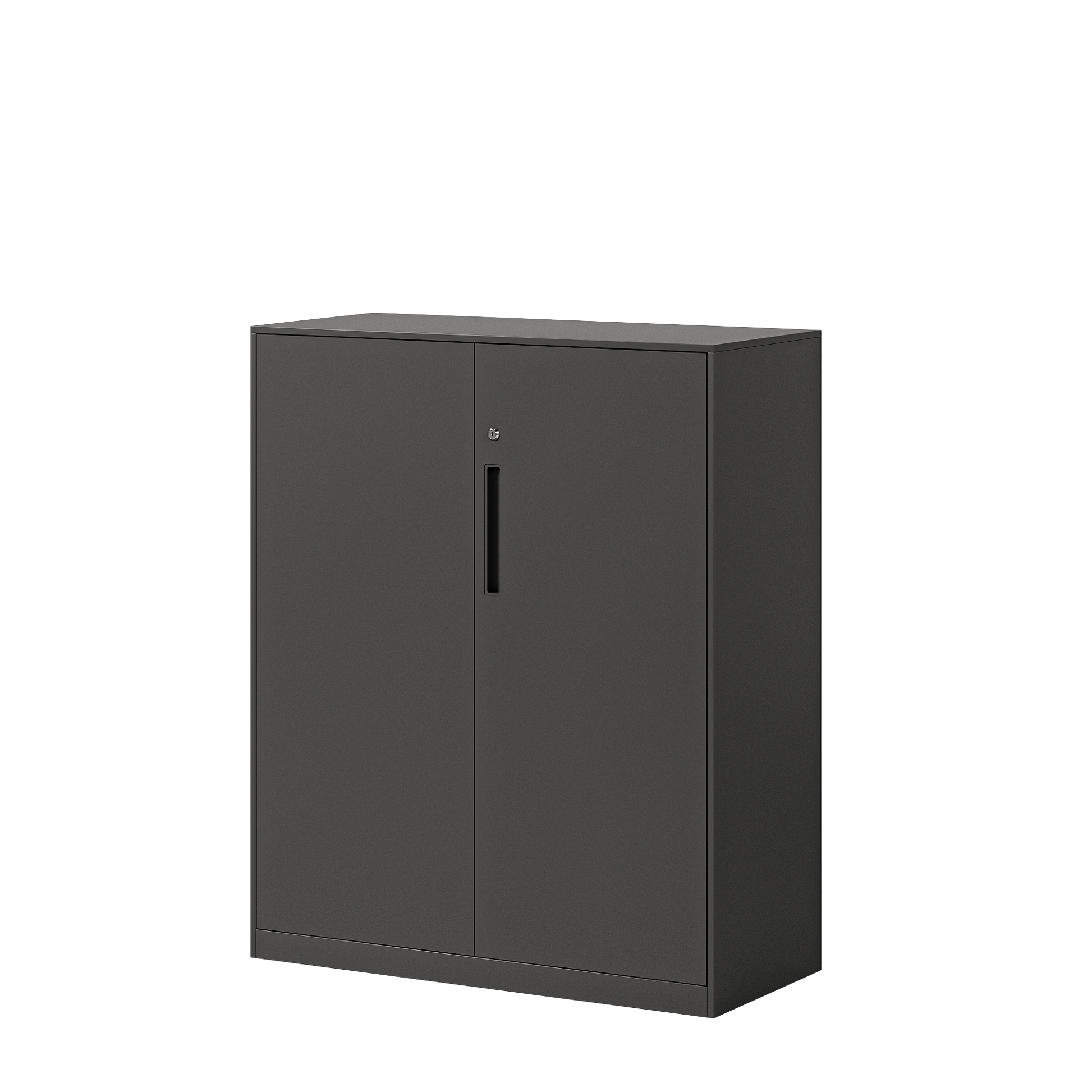 Deyu 2-Door Low Metal Storage Cabinet with Lock – White Steel Office Organizer