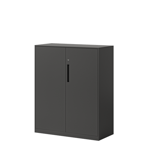 Deyu 2-Door Low Metal Storage Cabinet with Lock – White Steel Office Organizer