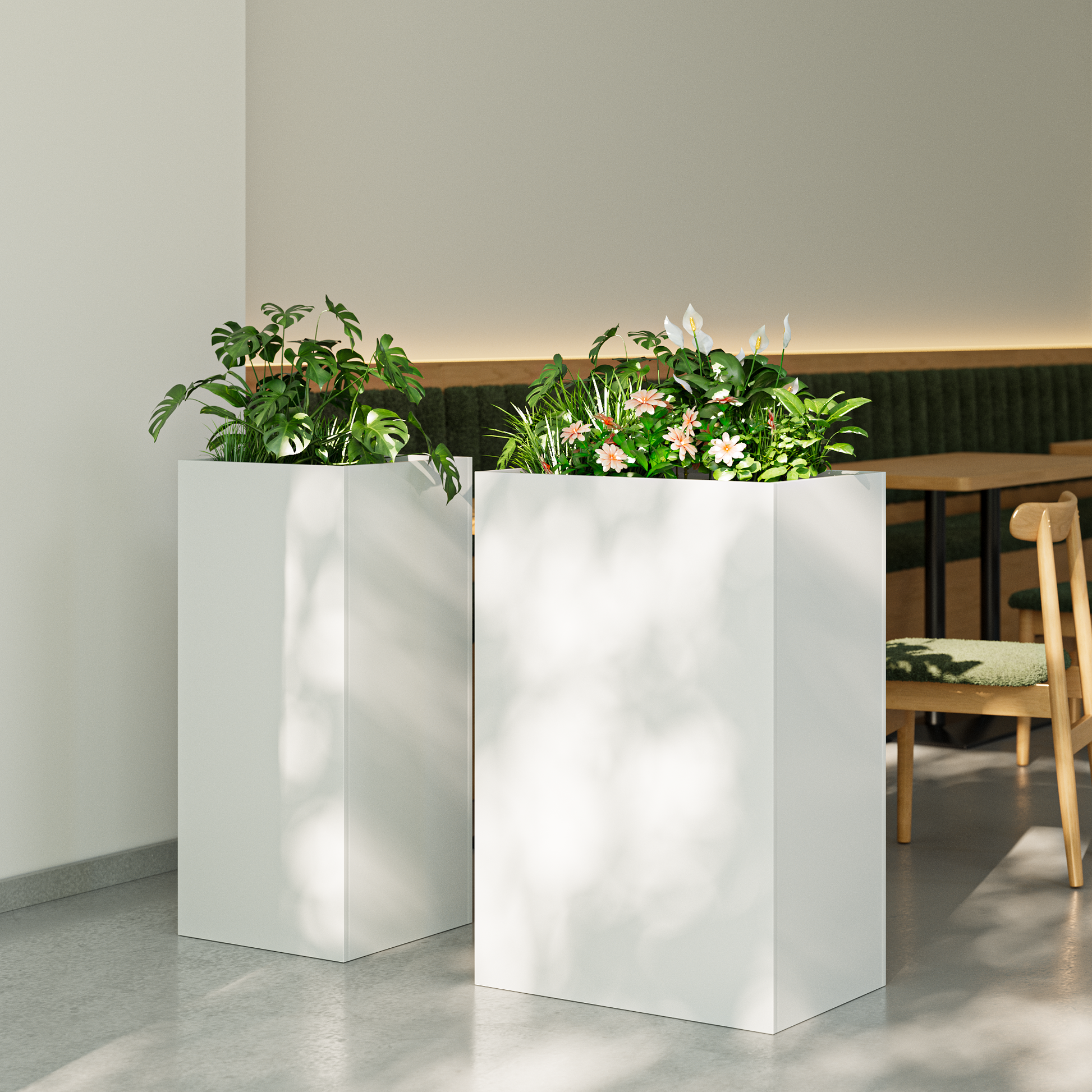 Deyu Customizable Dual-Planter Metal Flower Box – Rectangular Outdoor/Indoor Planter with Logo Option