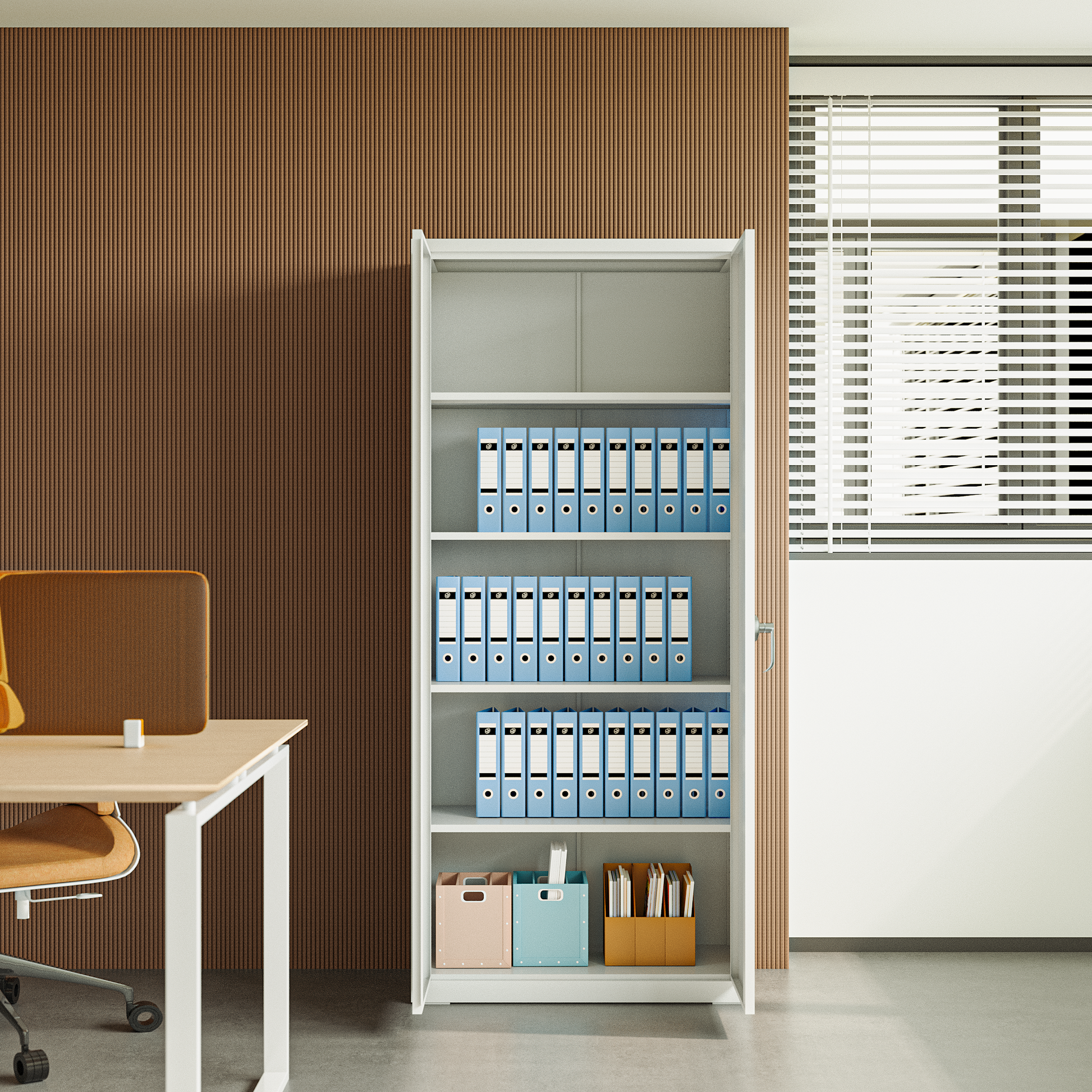 Deyu Tall Metal Storage Cabinet with Lock – Double Door Steel Organizer for Office & Home
