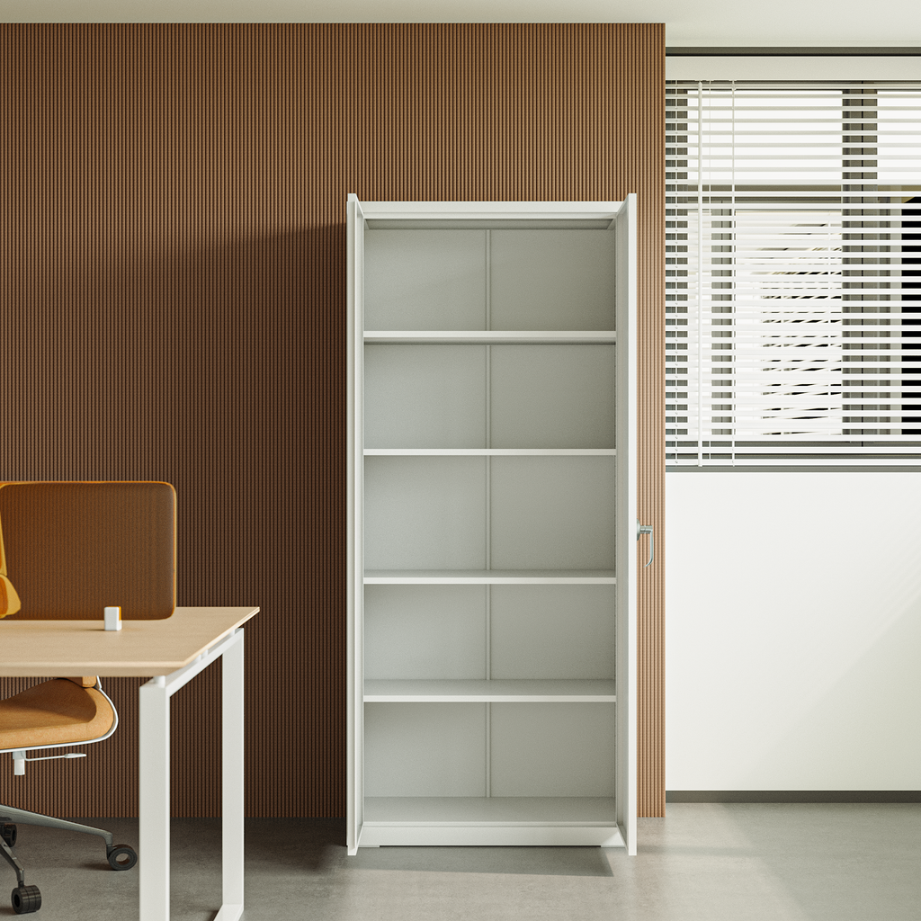 Deyu Tall Metal Storage Cabinet with Lock – Double Door Steel Organizer for Office & Home